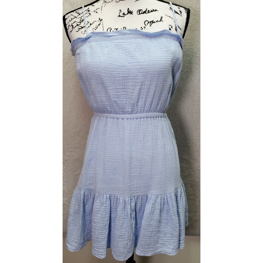 Express Light Blue Strapless Mini Dress